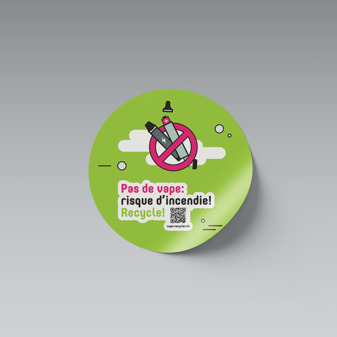Sticker «No Vapes» für Abfallbehälter, französisch