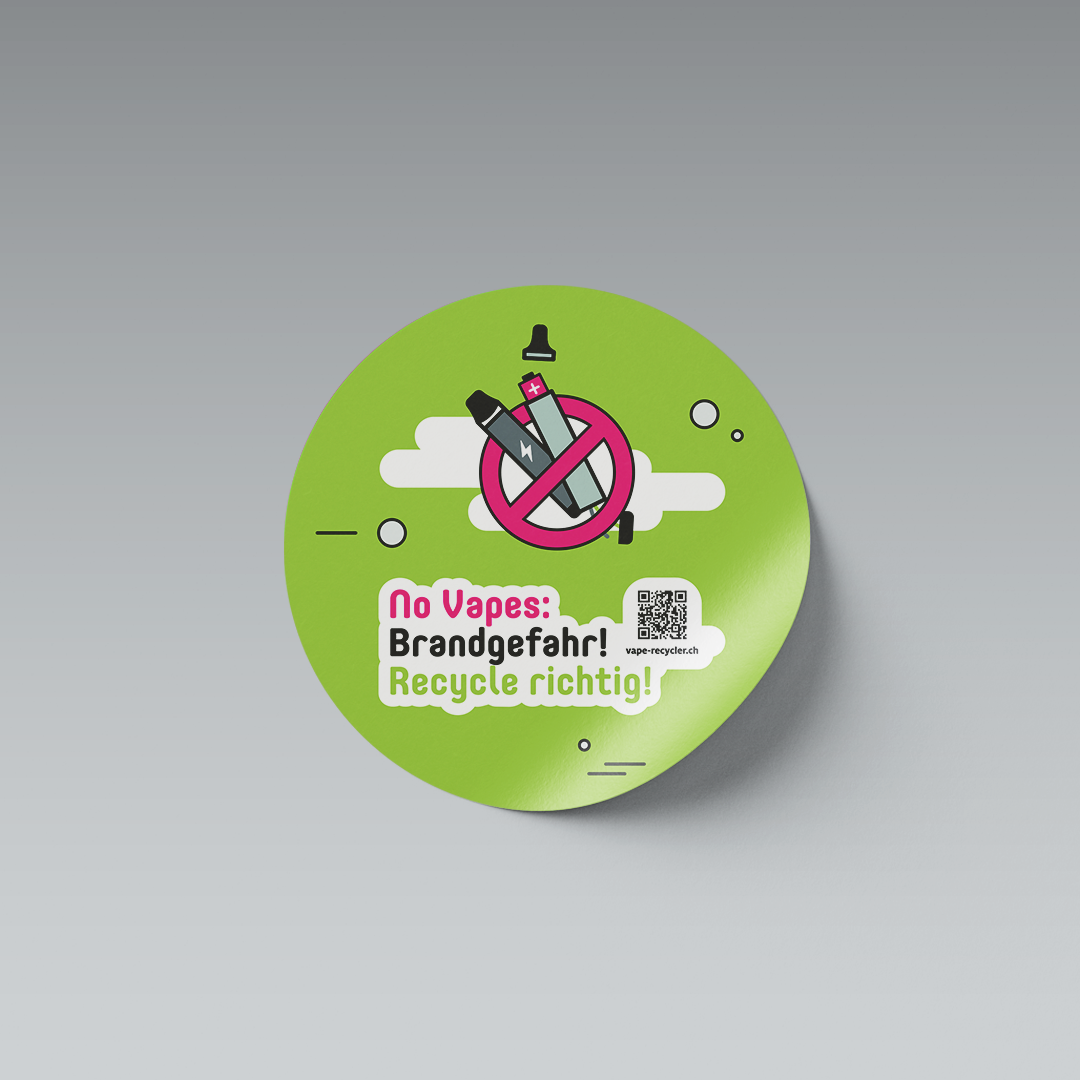 Sticker «No Vapes» für Abfallbehälter, deutsch