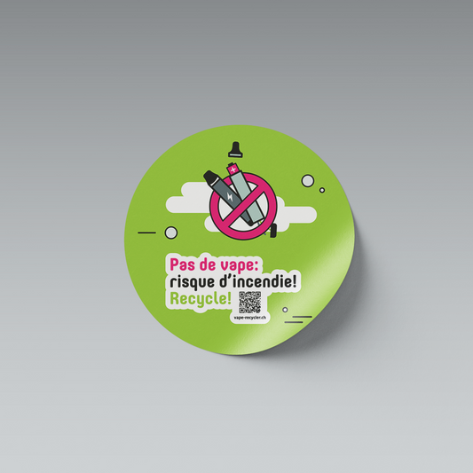 Sticker «No Vapes» für Abfallbehälter, französisch