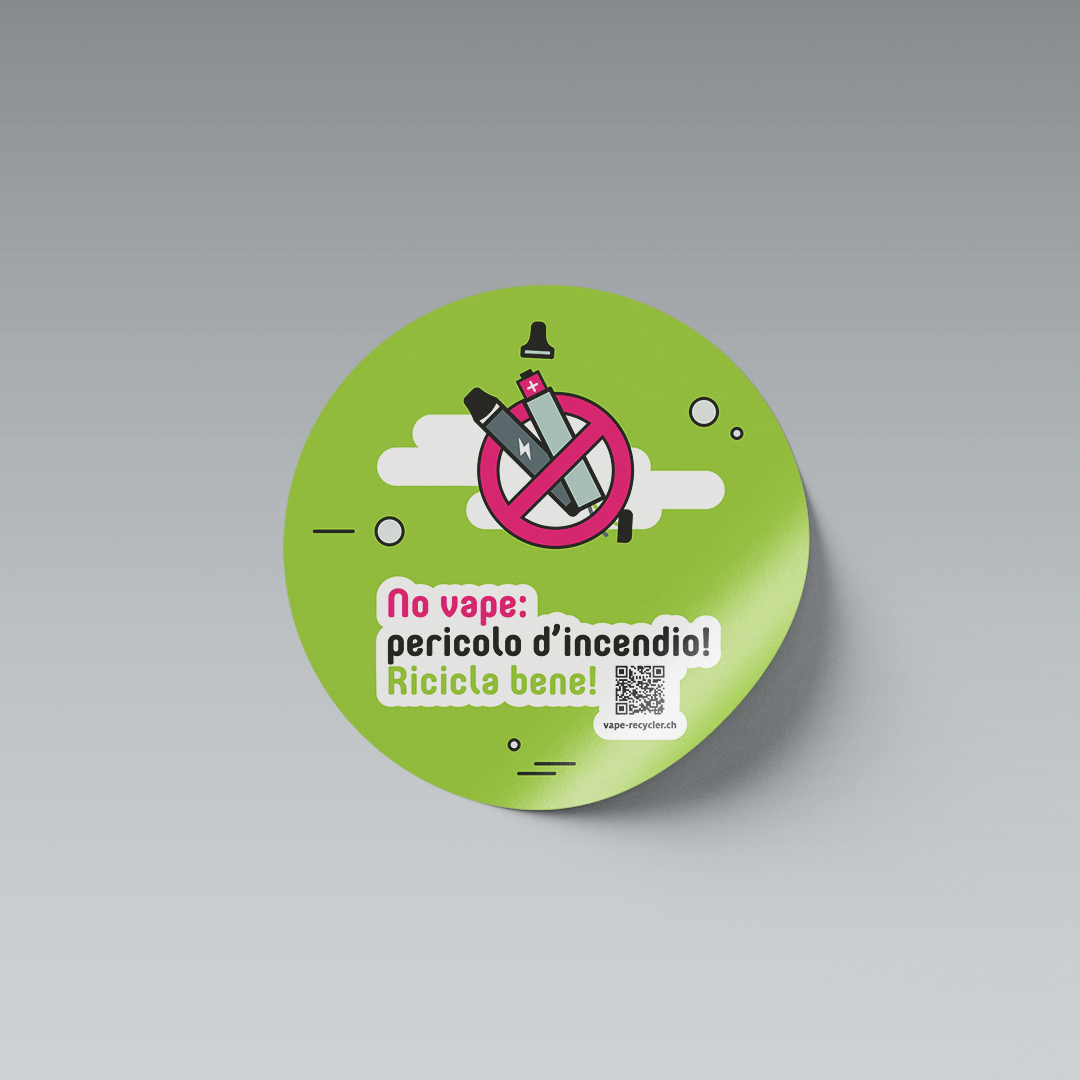 Sticker «No Vapes» für Abfallbehälter, italienisch