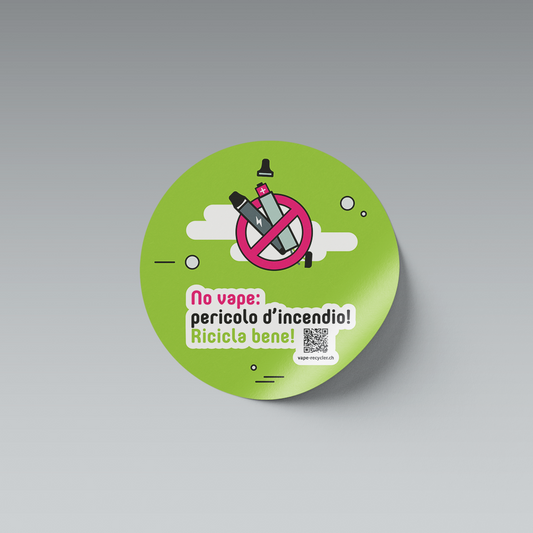 Sticker «No Vapes» für Abfallbehälter, italienisch